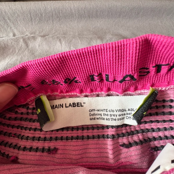 Off-White Pink Ribbed Leggings - Picture 4 of 4